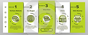 Scales Measuring Tool Onboarding Icons Set Vector