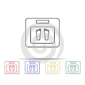 scales multi color style icon. Simple thin line, outline vector of measure icons for ui and ux, website or mobile application