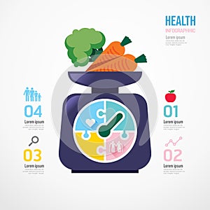 Scales shape jigsaw banner.Health Nature Concept Design infographic Template vector illustration