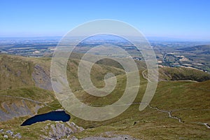 Scales Tarn and Fell, Blencathra, distant Pennines photo