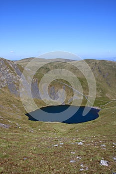 Scales Tarn from slopes of Blencathra, Cumbria, UK