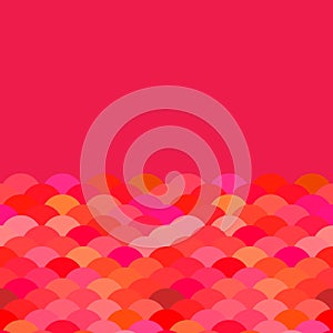 Scales, wave card banner design for text abstract simple Nature background with japanese red claret pink circle pattern. Vector