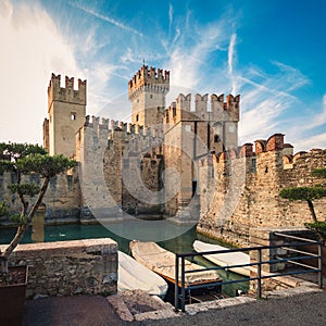 Scaliger Castle 13th century in Sirmione on Garda lake near Ve