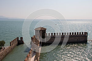 Scaliger Castle fortification walls, Sirmione, Lombardy, Italy