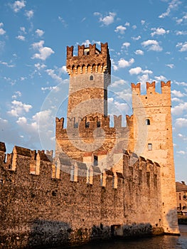Scaliger Castle in Sirmione, Italy on Lake Garda