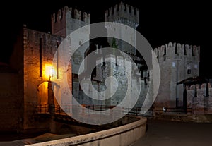 The Scaliger Castle, Sirmione, Italy, at night