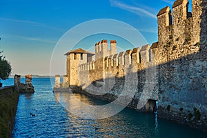 Scaliger Castle in Sirmione,Lago di Garda in Italy,Old Castle in the city Sirmione