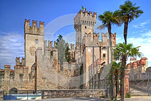 Scaliger Castle in Sirmione at the Lake Garda in Italy photo
