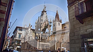 The Scaliger tombs at the center of  Verona, Italy