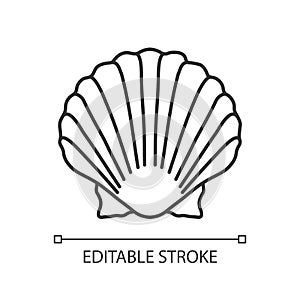 Scallop shell pixel perfect linear icon