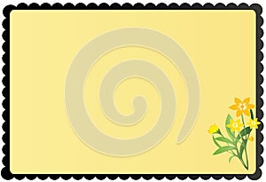 Scalloped border with yellow background