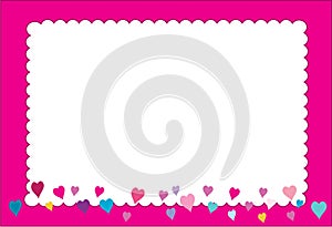 Scalloped Edge Paper Background with Hearts and Gift Card Note