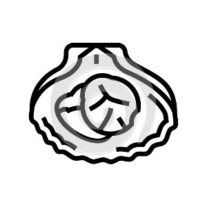 scallops seafood line icon vector illustration