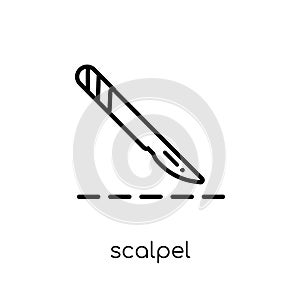 Scalpel icon. Trendy modern flat linear vector Scalpel icon on w