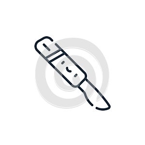 scalpel icon vector from dentist concept. Thin line illustration of scalpel editable stroke. scalpel linear sign for use on web
