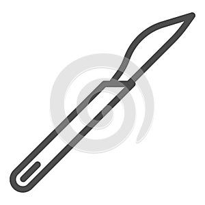 Scalpel line icon, Medicine concept, Hospital surgery knife sign on white background, Medical scalpel icon in outline