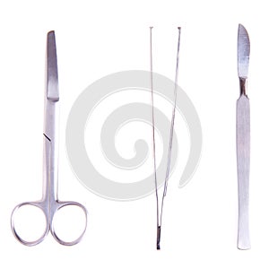 Scalpel scissors tweezers