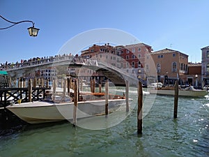 The Scalzi Bridge, through which the most famous canal in Venice passes - the Grand Canal, Italy