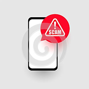 scam alert caution background keep your mobile data secure