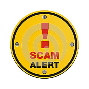 Scam alert circle sign