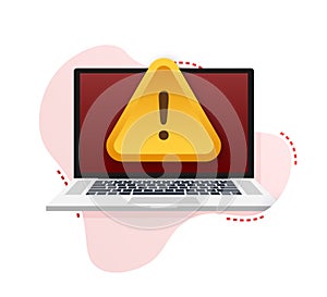 Scam alert. Hacker attack and web security. Network and internet security. Vector illustration.