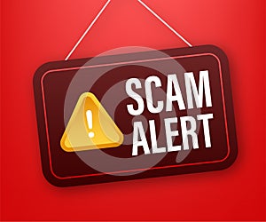 Scam alert. Hacker attack and web security vector concept, phishing scam. Network and internet security. Vector