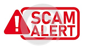 SCAM alert red stamp text on white