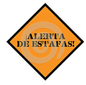 Scam alert stamp in spanish