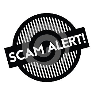 Scam alert stamp on white