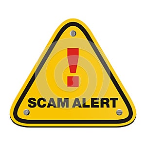 Scam alert triangle sign