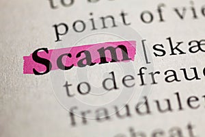Definition of the word Scam