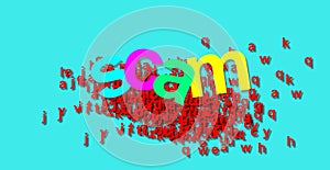 Scam. Fun design. Illustration, advertisement. Vulnerability, related to security. Cybercrime, fraud or deception, Internet.