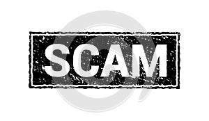 Scam grunge black stamp. Scam square sign label isolated