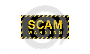 Scam Warning  yellow tape icon logo vector illustration monogram