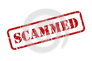 Scammed Red Rubber Stamp Vector