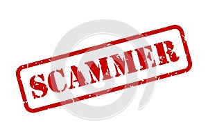Scammer Red Stamp Vector photo