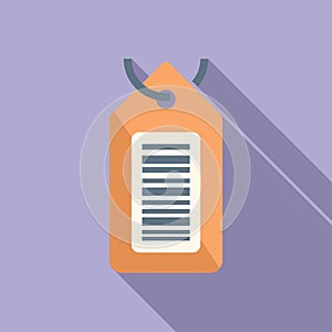 Scan bar code tag icon flat vector. Check ticket