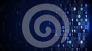 Scan blue digital binary data code