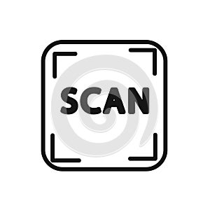 scan button icon linear vector graphics sign
