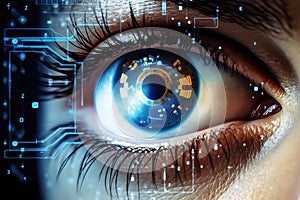 Scan futuristic vision eye access future technology biometric identification digital secure view
