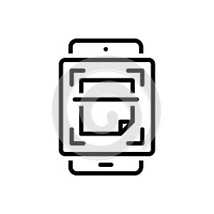 Black line icon for Scan, mobile and qrcode