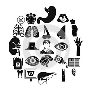 Scan icons set, simple style