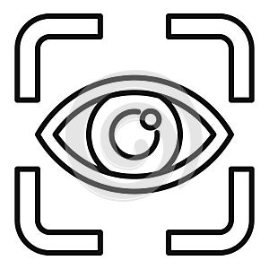 Scan iris eye icon outline vector. Access data system