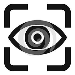 Scan iris eye icon simple vector. Access data system