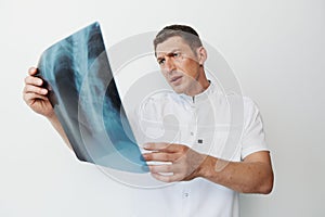 Scan man physician exam injury clinical ray