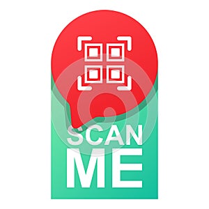 Scan me, flat style icon. QR code scan illustration vector