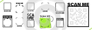 Scan me frames set, vector icons with CTA