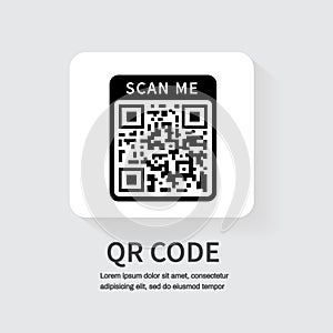 Scan me icon. Scan qr code icon for payment, mobile app, website Vector illustration