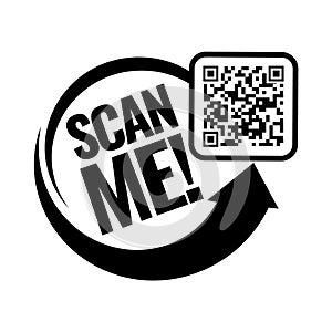 Scan me icon. Symbol or emblem. vector