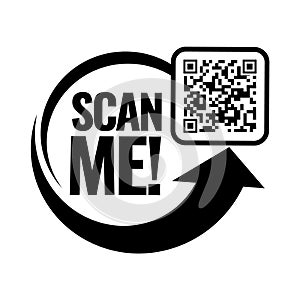 Scan me icon. Symbol or emblem. vector photo